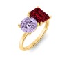 2 Ctw Round & Emerald Birthstone Toi et Moi Two Stone Ring