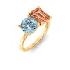 4 Ctw Round & Emerald Birthstone Toi et Moi Two Stone Ring
