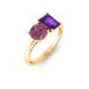 2 Ctw Round & Emerald Birthstone Toi et Moi Two Stone Ring