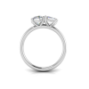 2 Ctw Emerald & Round Moissanite Two Stone Ring