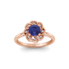 0.75 Ct Round Birthstone & Diamond Vintage Flora Halo Ring