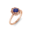 0.75 Ct Round Birthstone & Diamond Vintage Flora Halo Ring