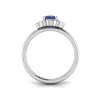 0.75 Ct Round Tanzanite & Diamond Vintage Flora Halo Ring