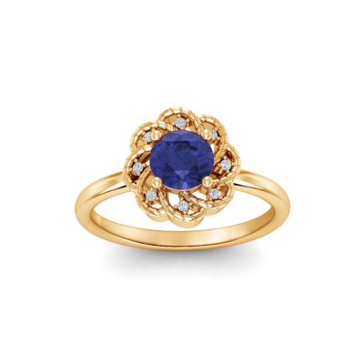 1.50 Ct Oval Birthstone & Diamond Celtic Three Stone Ring
