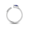 0.75 Ct Round Tanzanite & Diamond Open Stackable Ring