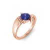 1 Ct Round Birthstone & Diamond Bypass Ring