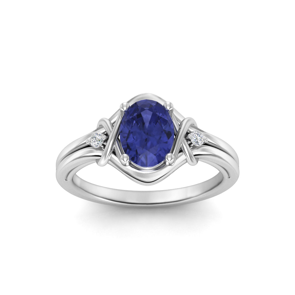 1.50 Ct Oval Tanzanite & Diamond Celtic Halo Ring