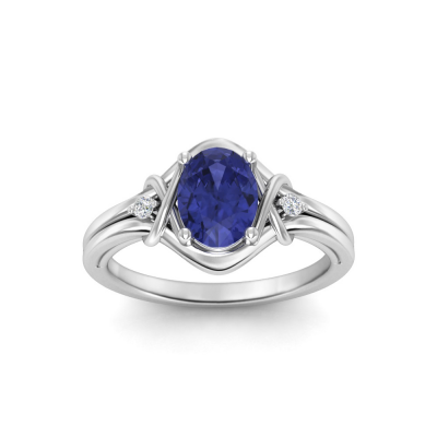 1.50 Ct Oval Tanzanite & Diamond Celtic Halo Ring