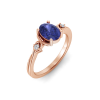 1.50 Ct Oval Birthstone & Diamond Celtic Three Stone Ring