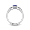1.50 Ct Oval Tanzanite & Diamond Celtic Three Stone Ring