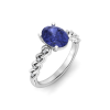2.50 Ct Oval Tanzanite & Diamond Twisted Vine Ring