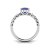 2.50 Ct Oval Tanzanite & Diamond Twisted Vine Ring