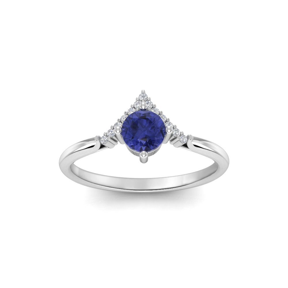 Tanzanite & Diamond Chevron Ring