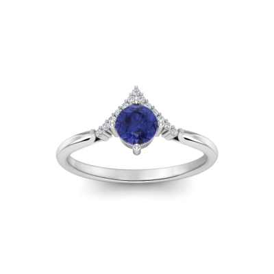 Tanzanite & Diamond Chevron Ring