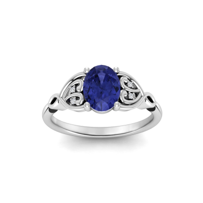 1.50 Ct Oval Tanzanite & Diamond Antique Style Ring
