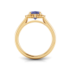 2.50 Ct Oval Birthstone & Diamond Royal Halo Ring