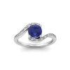 1 Ct Round Tanzanite & Diamond Pavé Bypass Ring