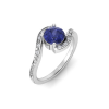 1 Ct Round Tanzanite & Diamond Pavé Bypass Ring