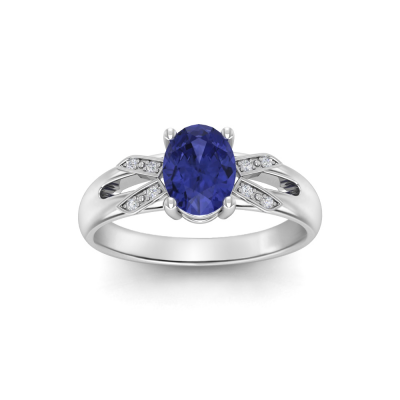 1.50 Ct Oval Tanzanite & Diamond Edwardian Style Ring