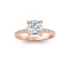 2 Ct Cushion Lab Diamond & .16 Ctw Diamond Whisper Pavé Engagement Ring