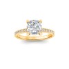 1.5 Ct Cushion Lab Diamond & .16 Ctw Diamond Whisper Pavé Engagement Ring