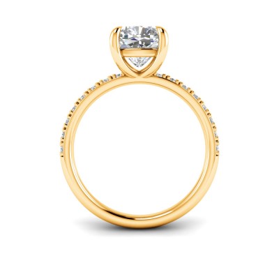 1.5 Ct Cushion Lab Diamond & .16 Ctw Diamond Whisper Pavé Engagement Ring