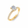 1.16 Ctw Elongated Cushion Diamond Whisper Pavé Engagement Ring