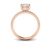 2.5 Ct Elongated Cushion Lab Diamond & .16 Ctw Diamond Whisper Pavé Engagement Ring