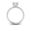 2 Ct Elongated Cushion Lab Diamond & .16 Ctw Diamond Whisper Pavé Engagement Ring