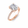 3 Ct Elongated Cushion Lab Diamond & .16 Ctw Diamond Whisper Pavé Engagement Ring