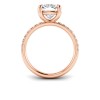 3 Ct Elongated Cushion Lab Diamond & .16 Ctw Diamond Whisper Pavé Engagement Ring