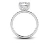 3 Ct Elongated Cushion Colorless Lab Diamond & .16 Ctw Diamond Whisper Pavé Engagement Ring
