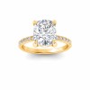 3 Ct Elongated Cushion Lab Diamond & .16 Ctw Diamond Whisper Pavé Engagement Ring