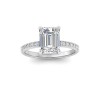 1 Ct Emerald Lab Diamond & .16 Ctw Diamond Whisper Pavé Engagement Ring