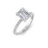 1 Ct Emerald Lab Diamond & .16 Ctw Diamond Whisper Pavé Engagement Ring