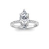 2.5 Ct Marquise Lab Diamond & .16 Ctw Diamond Whisper Pavé Engagement Ring