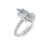 2.5 Ct Marquise Lab Diamond & .16 Ctw Diamond Whisper Pavé Engagement Ring