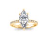 2 Ct Marquise Lab Diamond & .16 Ctw Diamond Whisper Pavé Engagement Ring