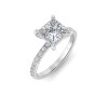 1.16 Ctw Princess Diamond Whisper Pavé Engagement Ring