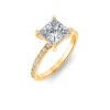 1.5 Ct Princess Lab Diamond & .16 Ctw Diamond Whisper Pavé Engagement Ring