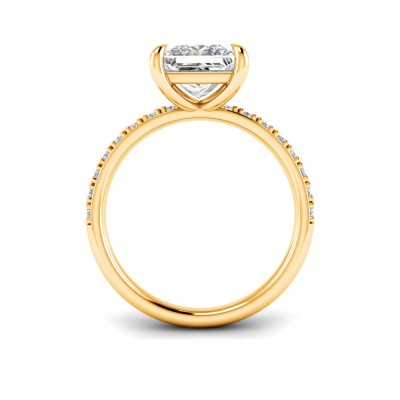 1.5 Ct Princess Lab Diamond & .16 Ctw Diamond Whisper Pavé Engagement Ring