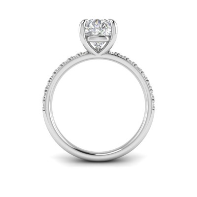 1.16 Ctw Pear CZ Whisper Pavé Engagement Ring