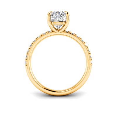 1 Ct Pear Lab Diamond & .16 Ctw Diamond Whisper Pavé Engagement Ring