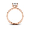 3 Ct Round Lab Diamond & .16 Ctw Diamond Whisper Pavé Engagement Ring