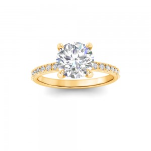 2 Ct Round Lab Diamond & .16 Ctw Diamond Whisper Pav?Engagement Ring