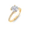 2 Ct Round Lab Diamond & .16 Ctw Diamond Whisper Pavé Engagement Ring