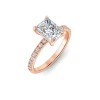 2 Ct Radiant Lab Diamond & .16 Ctw Diamond Whisper Pavé Engagement Ring