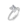 2 Ct Radiant Moissanite & .16 Ctw Diamond Whisper Pavé Engagement Ring