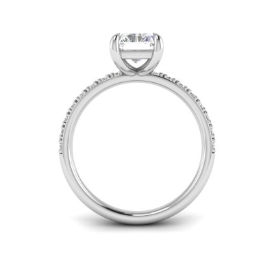 1.16 Ctw Radiant CZ Whisper Pavé Engagement Ring