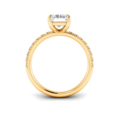 1.5 Ct Radiant Lab Diamond & .16 Ctw Diamond Whisper Pavé Engagement Ring